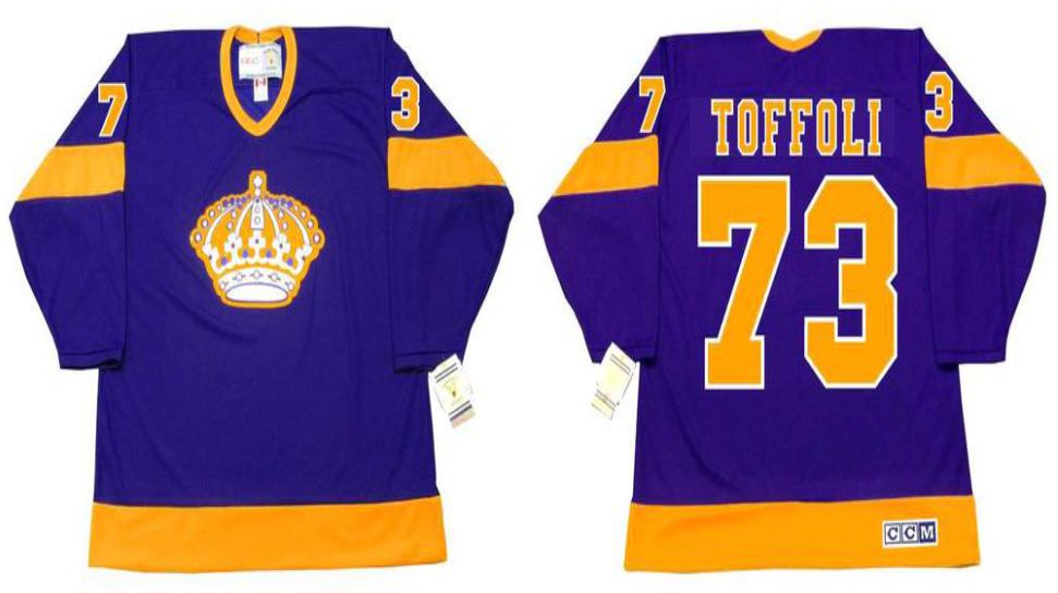 2019 Men Los Angeles Kings #73 Toffoli Purple CCM NHL jerseys->los angeles kings->NHL Jersey